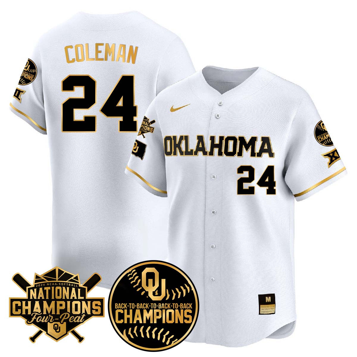 Oklahoma Women's Back To National Champions Jersey 406VTTLJS002 - All Stitched