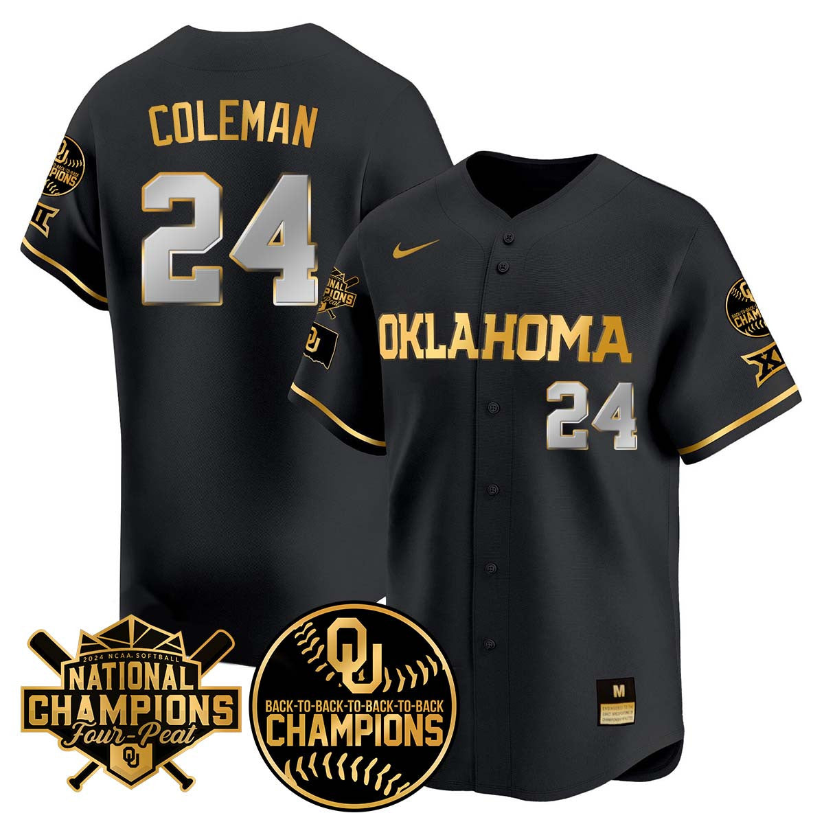 Oklahoma Women's Back To National Champions Jersey 406VTTLJS002 - All Stitched
