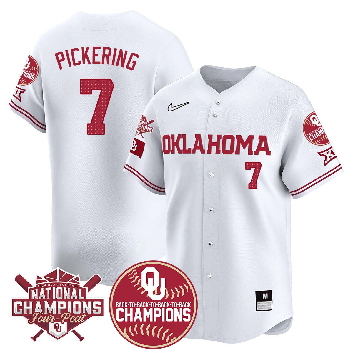 Men's size - Oklahoma Women's Back To National Champions Jersey 406VTTLJS002 - All Stitched