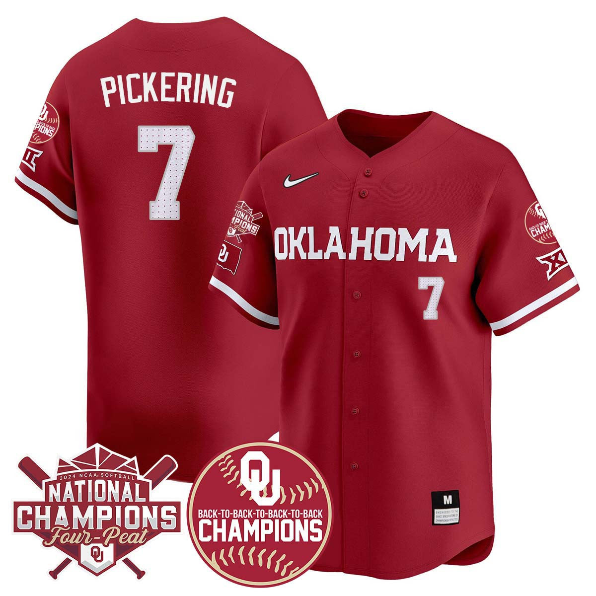 Men's size - Oklahoma Women's Back To National Champions Jersey 406VTTLJS002 - All Stitched