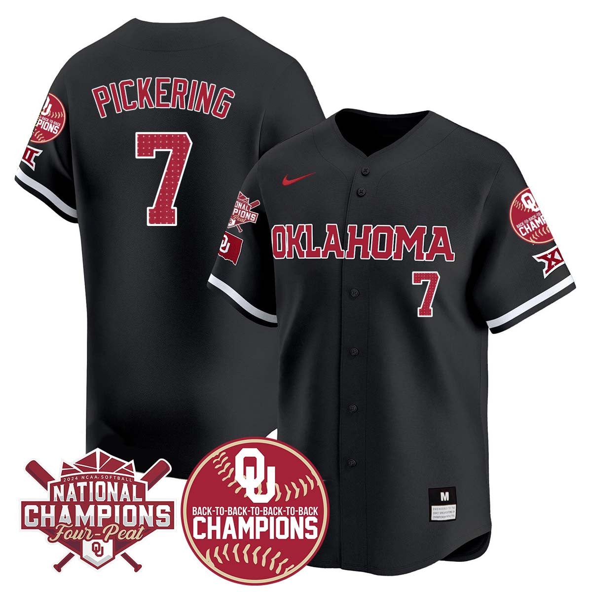 Men's size - Oklahoma Women's Back To National Champions Jersey 406VTTLJS002 - All Stitched