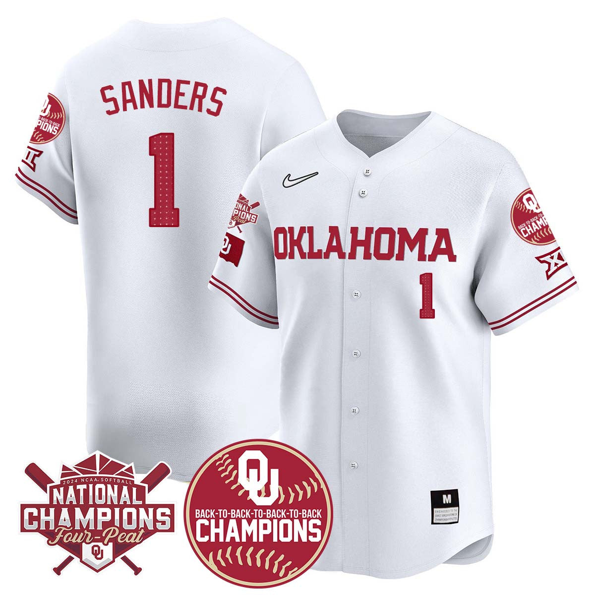 Oklahoma Women's Back To National Champions Jersey 406VTTLJS002 - All Stitched