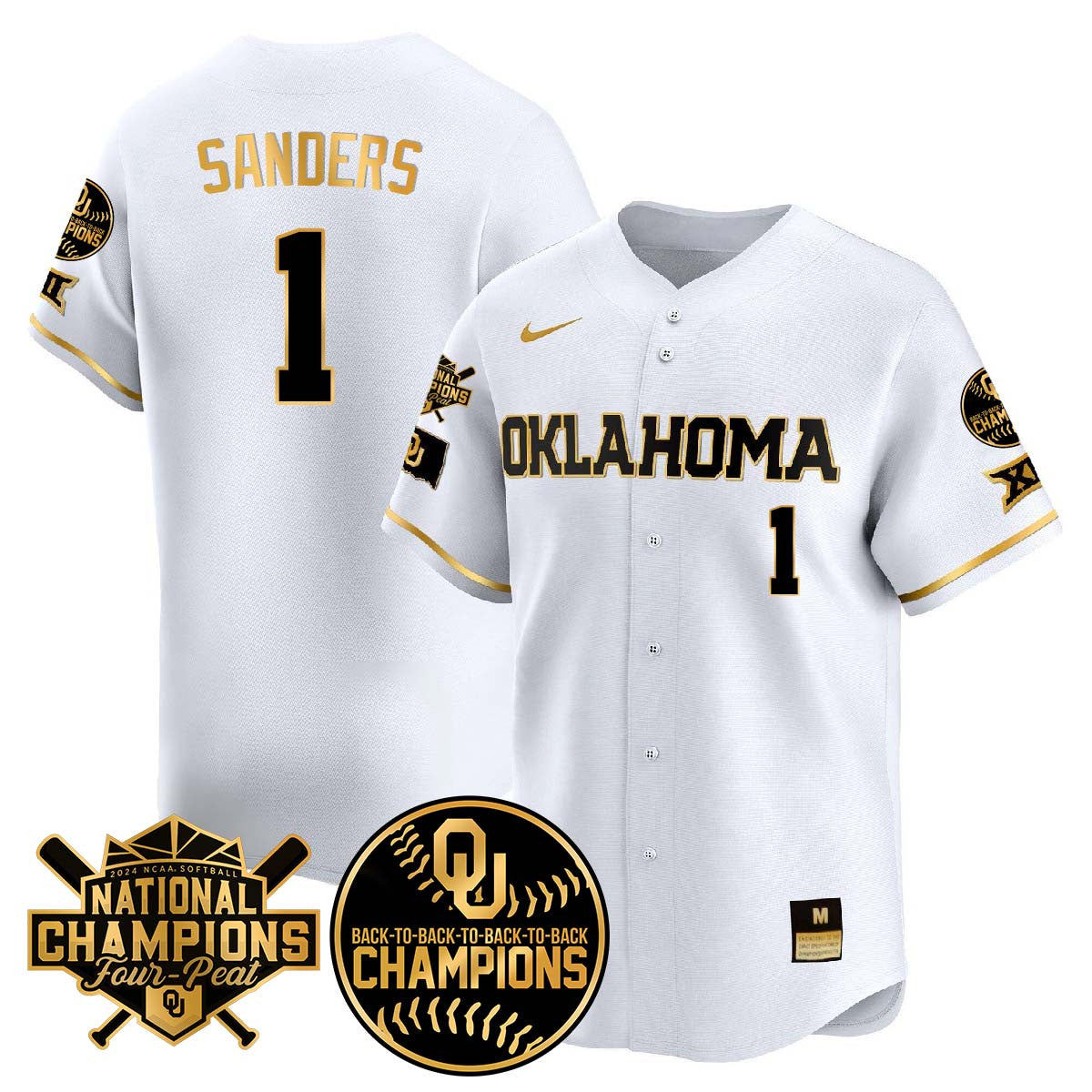 Oklahoma Women's Back To National Champions Jersey 406VTTLJS002 - All Stitched