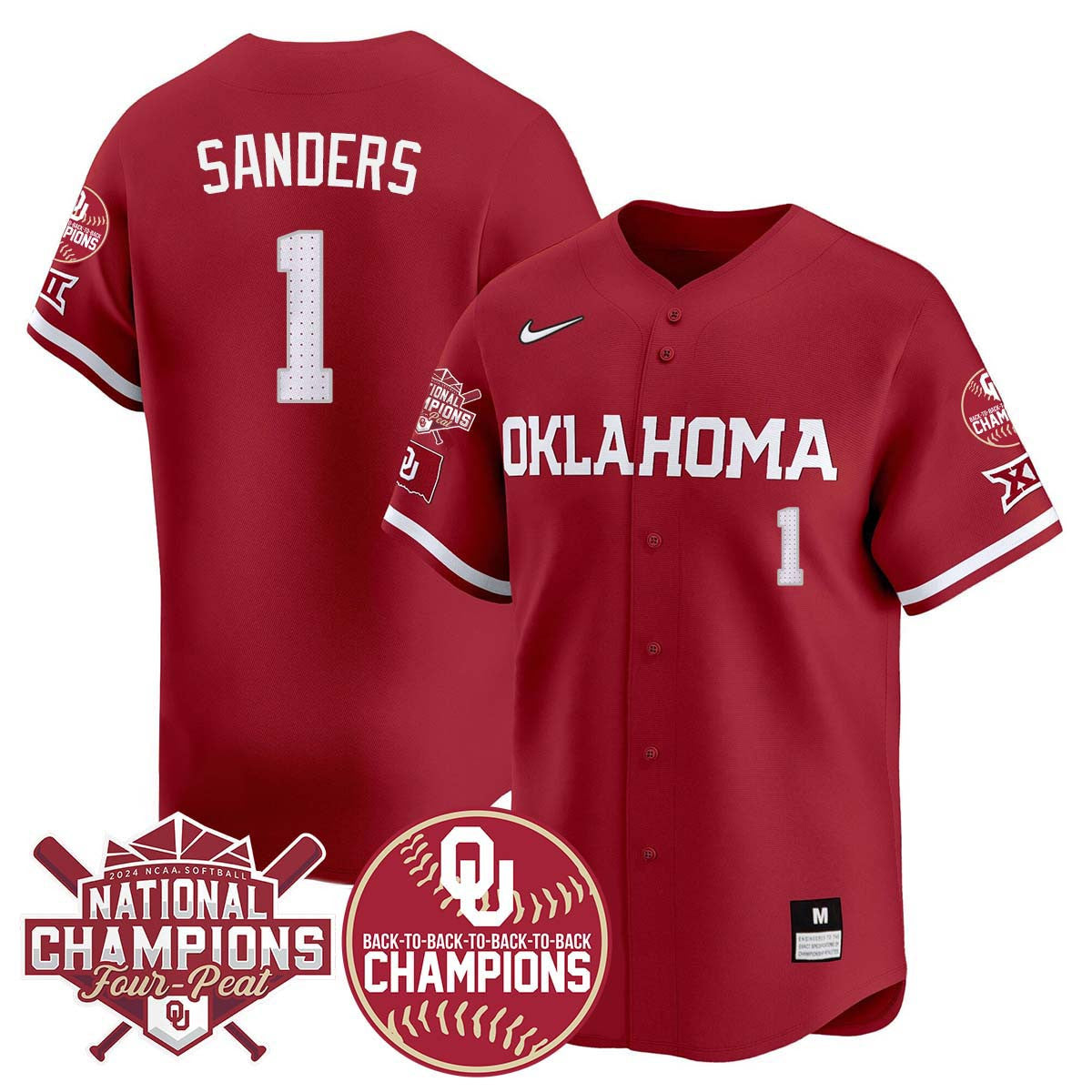 Oklahoma Women's Back To National Champions Jersey 406VTTLJS002 - All Stitched