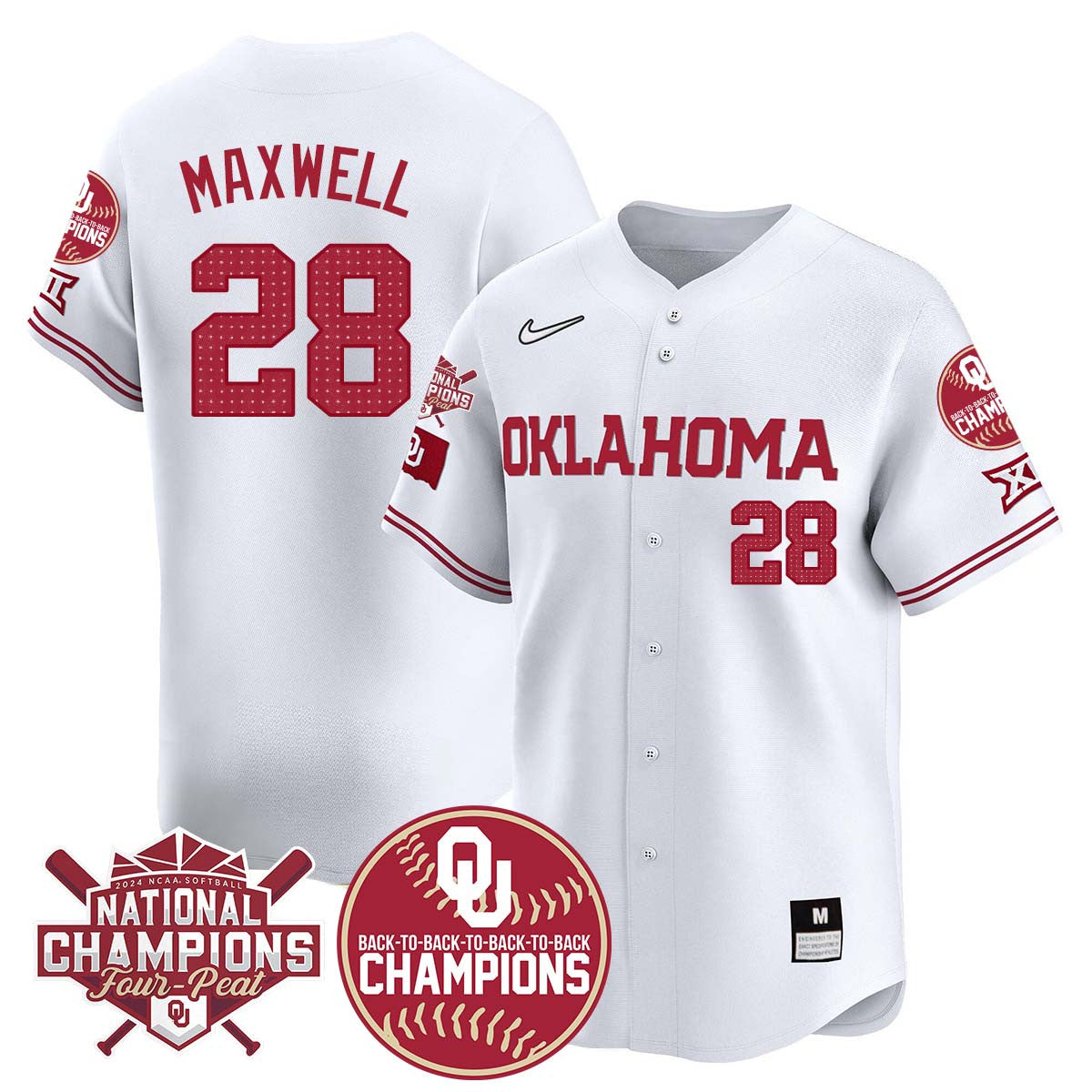 Oklahoma Women's Back To National Champions Jersey 406VTTLJS002 - All Stitched