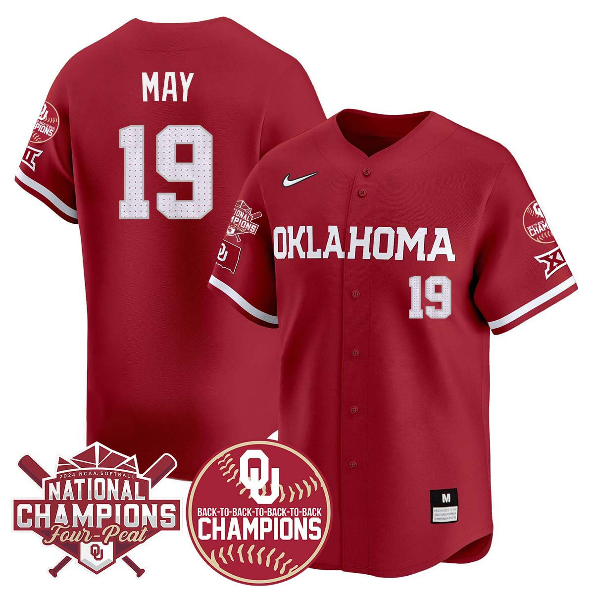 Oklahoma Women's Back To National Champions Jersey 406VTTLJS002 - All Stitched