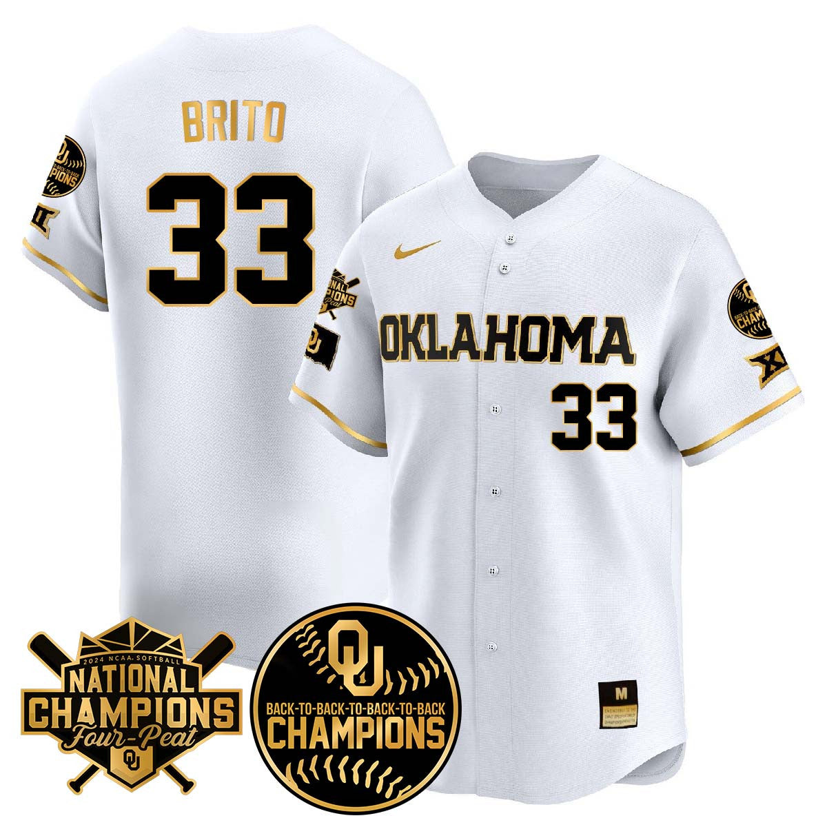 Oklahoma Women's Back To National Champions Jersey 406VTTLJS002 - All Stitched