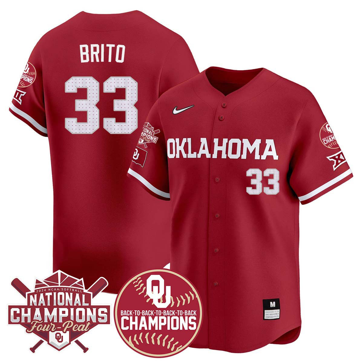 Oklahoma Women's Back To National Champions Jersey 406VTTLJS002 - All Stitched
