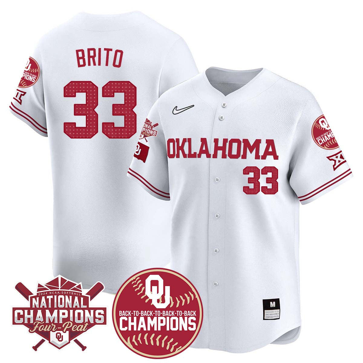 Oklahoma Women's Back To National Champions Jersey 406VTTLJS002 - All Stitched