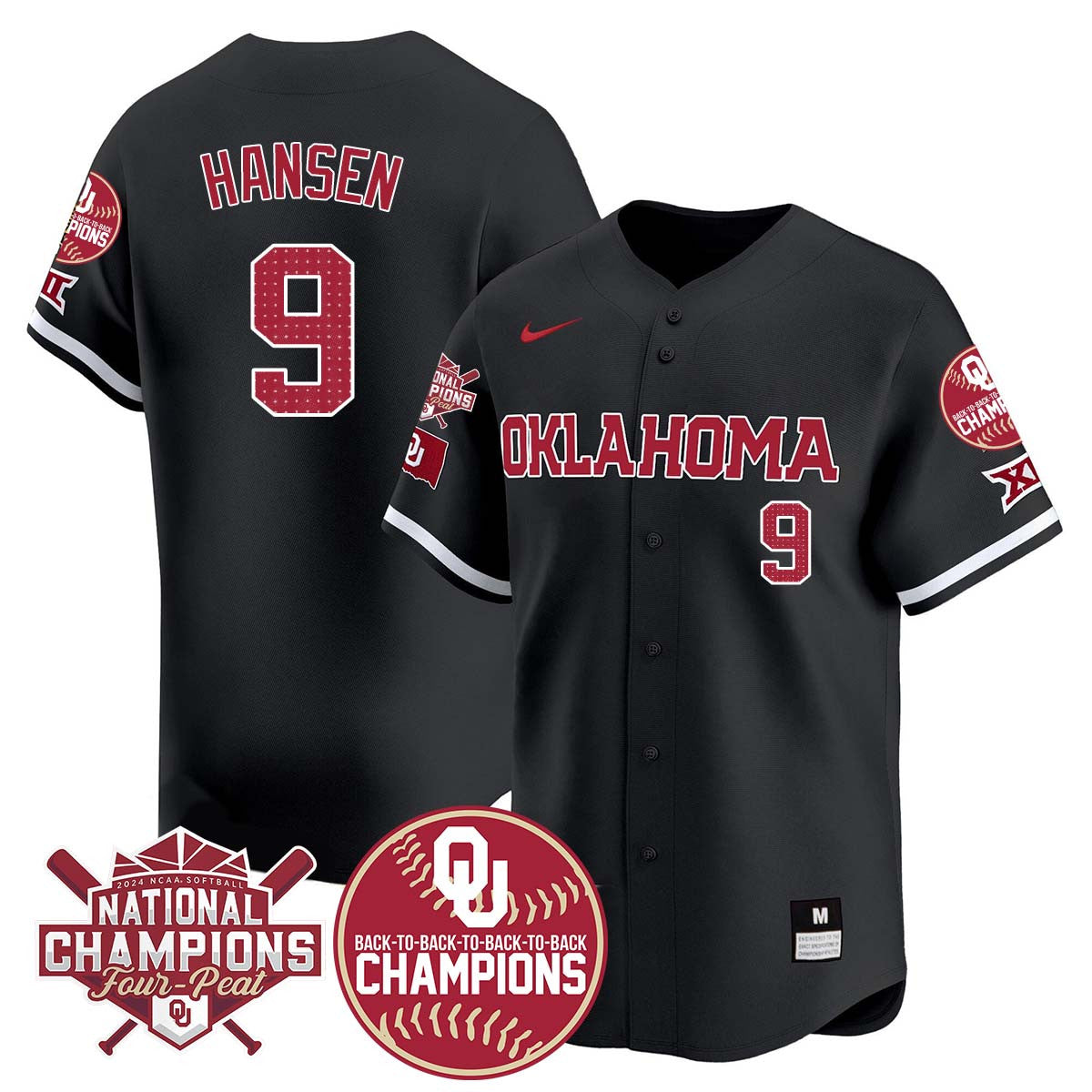 Oklahoma Women's Back To National Champions Jersey 406VTTLJS002 - All Stitched
