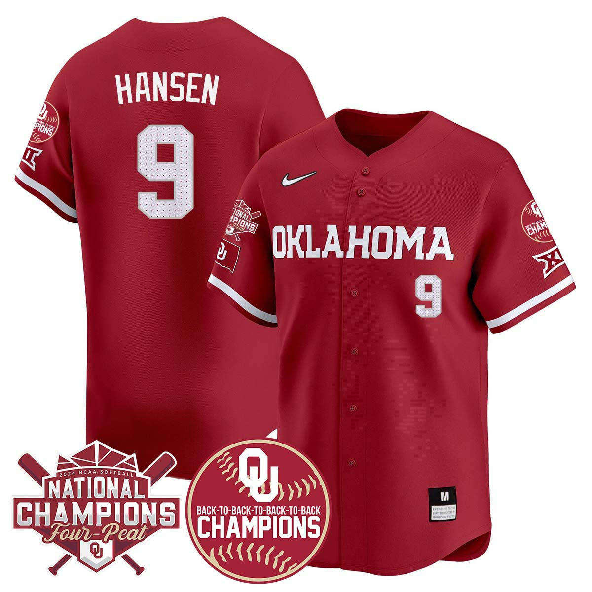 Oklahoma Women's Back To National Champions Jersey 406VTTLJS002 - All Stitched