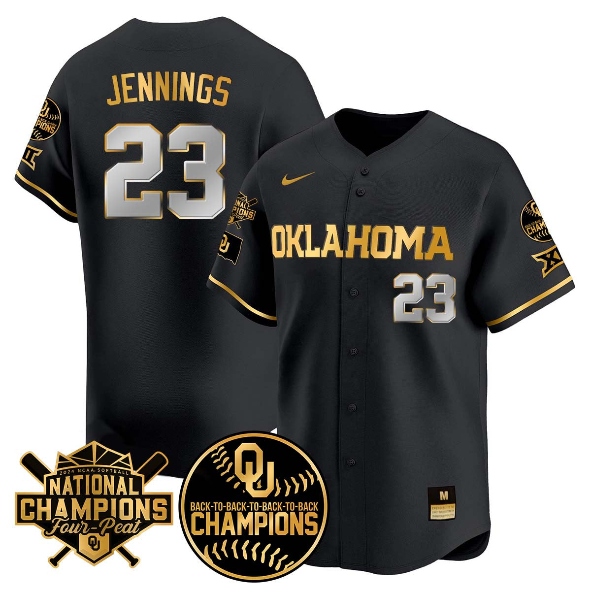 Oklahoma Women's Back To National Champions Jersey 406VTTLJS002 - All Stitched