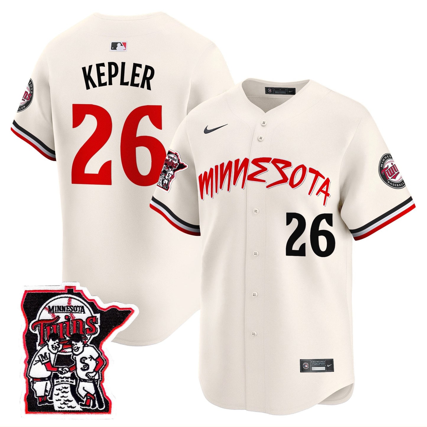 Minnesota Twins Shaking Hands Patch Vapor Premier Limited Jersey - All Stitched
