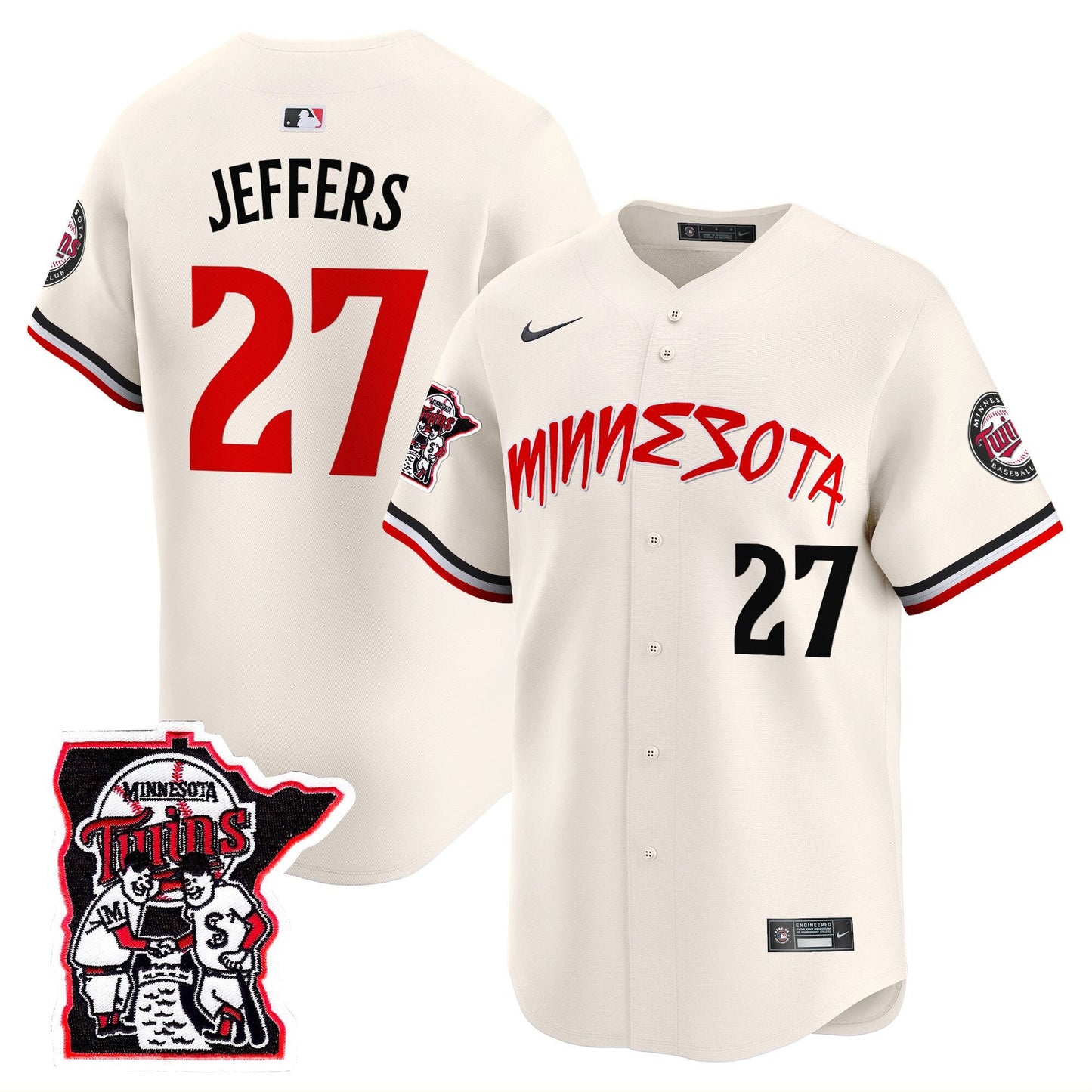 Minnesota Twins Shaking Hands Patch Vapor Premier Limited Jersey - All Stitched