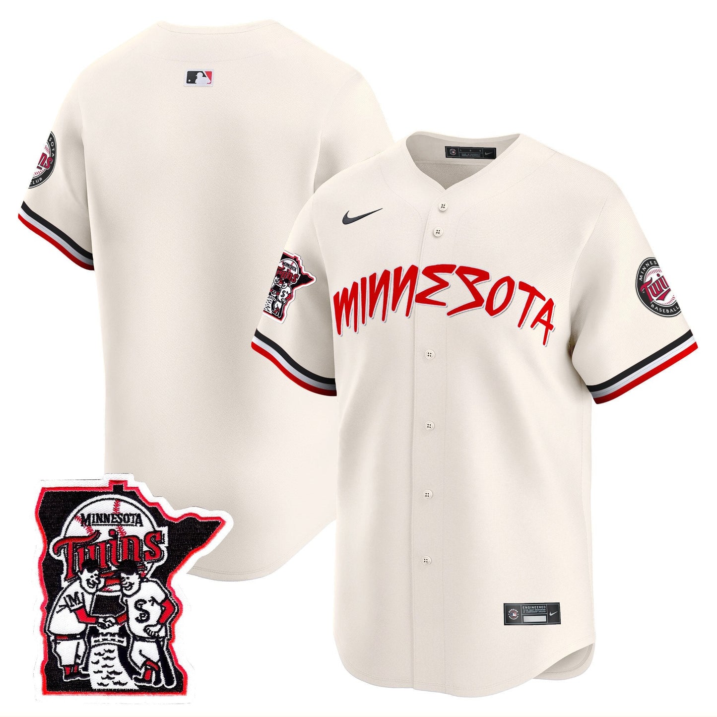 Minnesota Twins Shaking Hands Patch Vapor Premier Limited Jersey - All Stitched