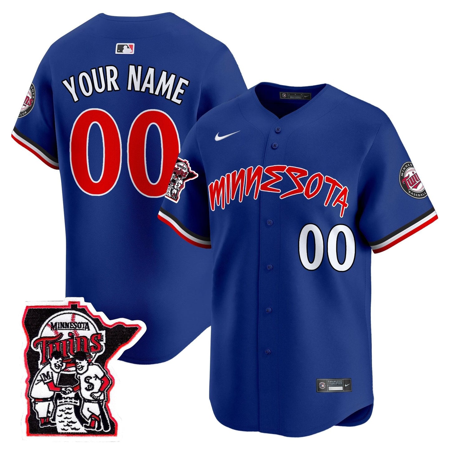Minnesota Twins Shaking Hands Patch Vapor Premier Limited Custom Jersey - All Stitched