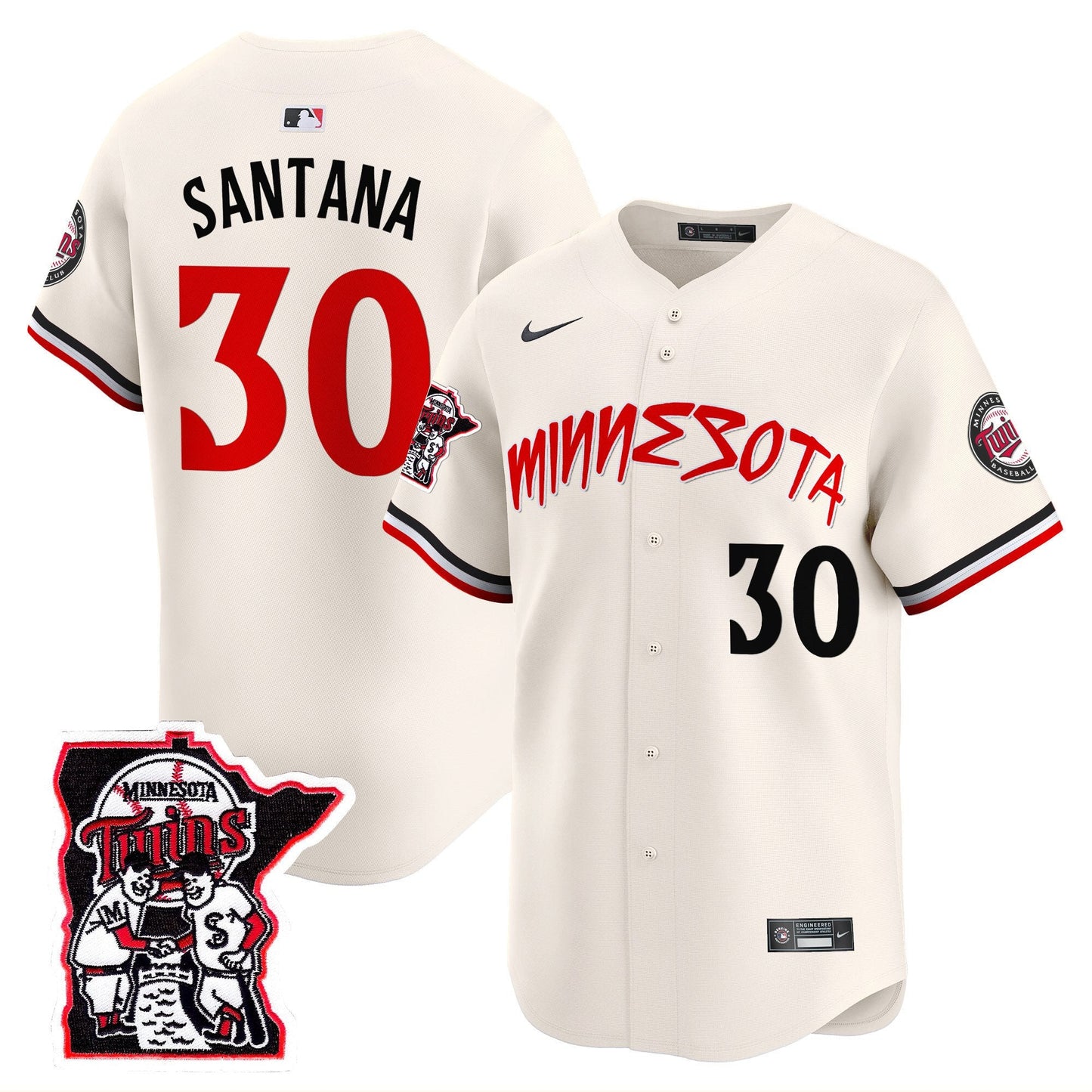 Minnesota Twins Shaking Hands Patch Vapor Premier Limited Jersey - All Stitched
