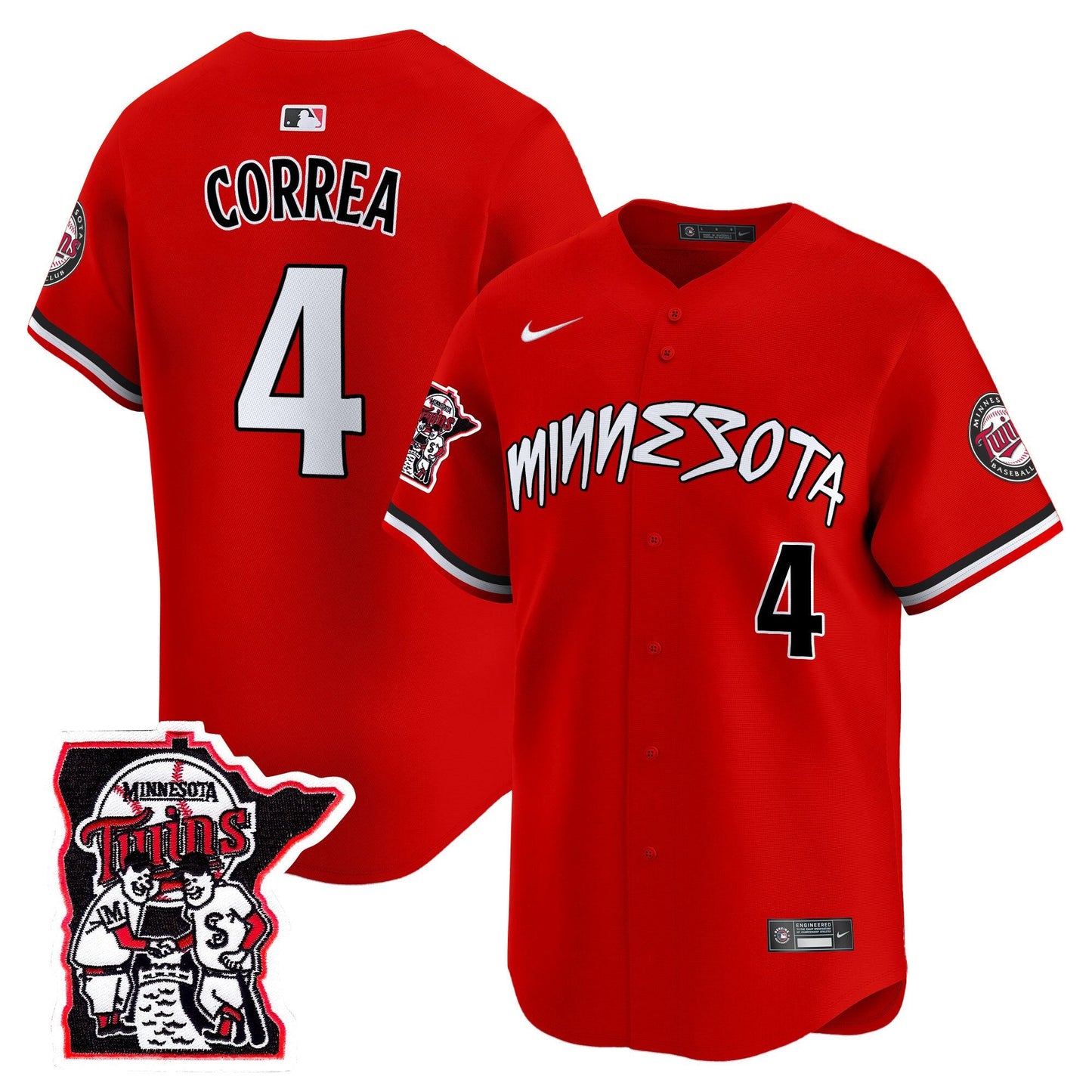 Minnesota Twins Shaking Hands Patch Vapor Premier Limited Jersey - All Stitched