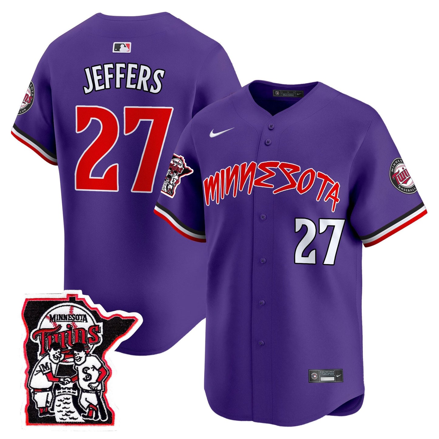 Minnesota Twins Shaking Hands Patch Vapor Premier Limited Jersey - All Stitched