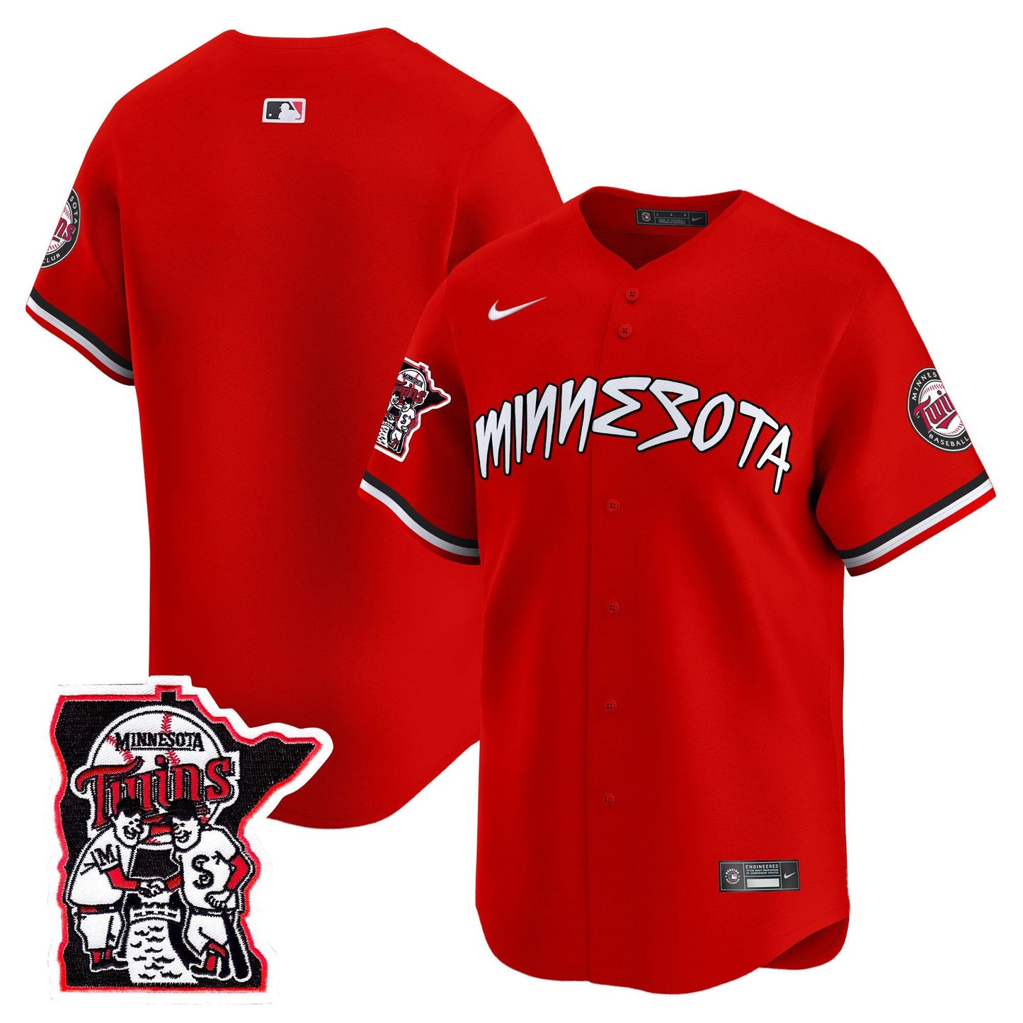 Minnesota Twins Shaking Hands Patch Vapor Premier Limited Jersey - All Stitched