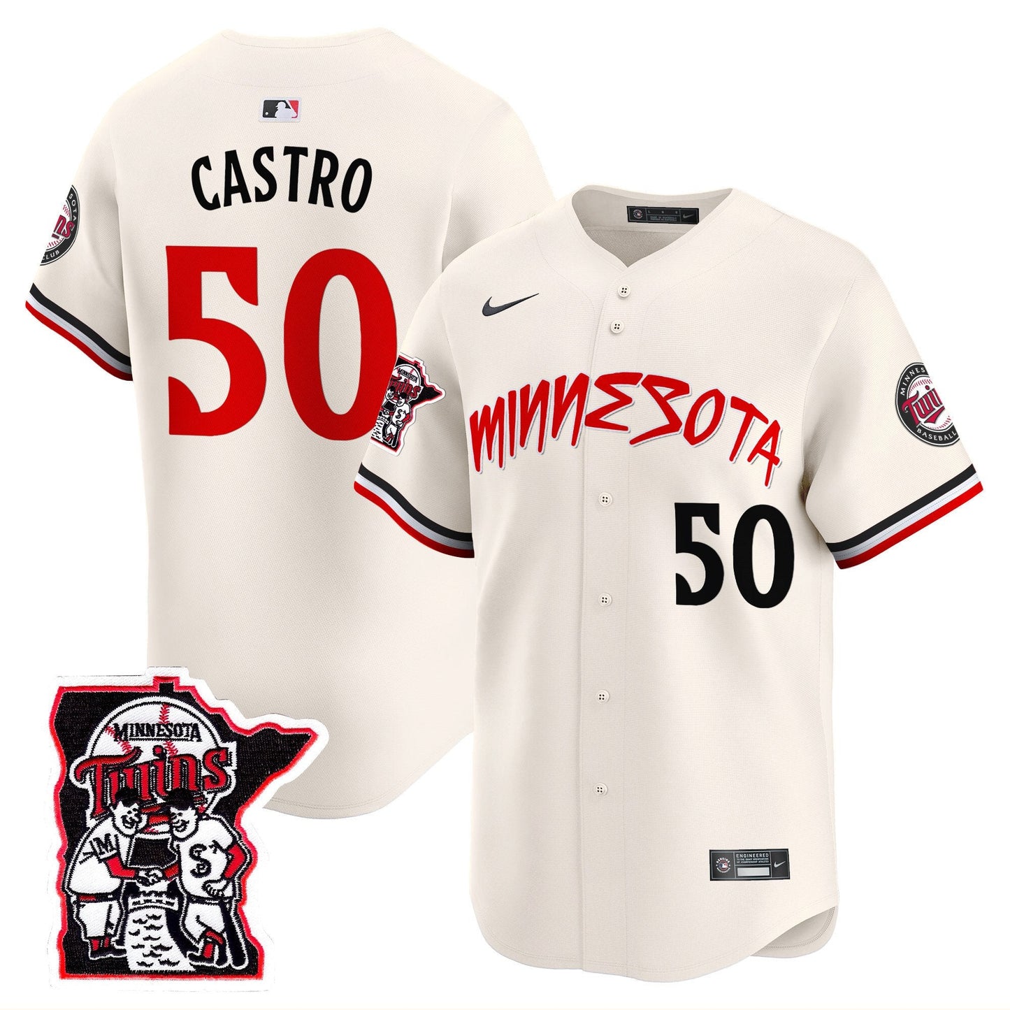 Minnesota Twins Shaking Hands Patch Vapor Premier Limited Jersey - All Stitched