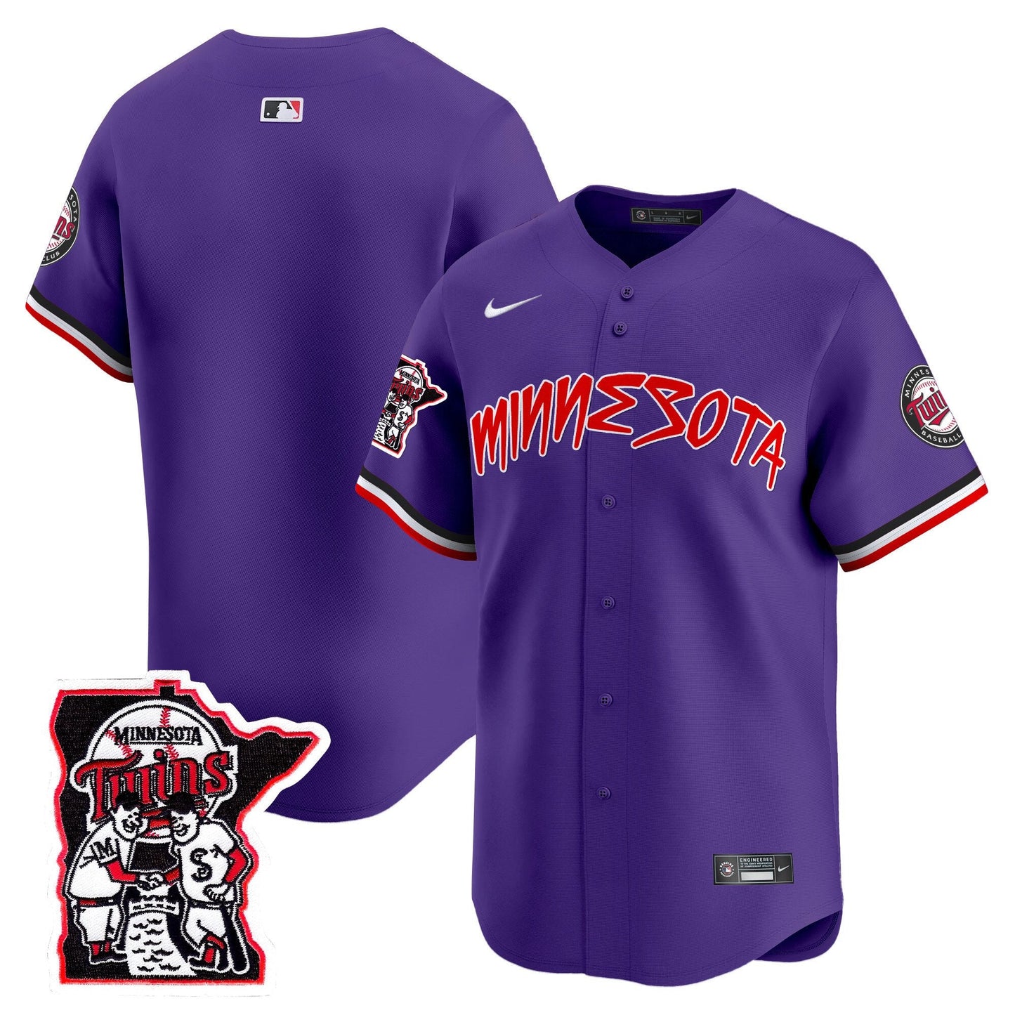 Minnesota Twins Shaking Hands Patch Vapor Premier Limited Jersey - All Stitched