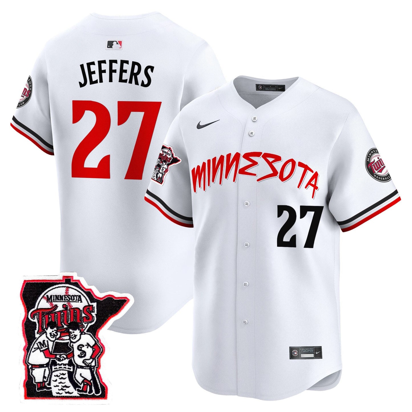Minnesota Twins Shaking Hands Patch Vapor Premier Limited Jersey - All Stitched