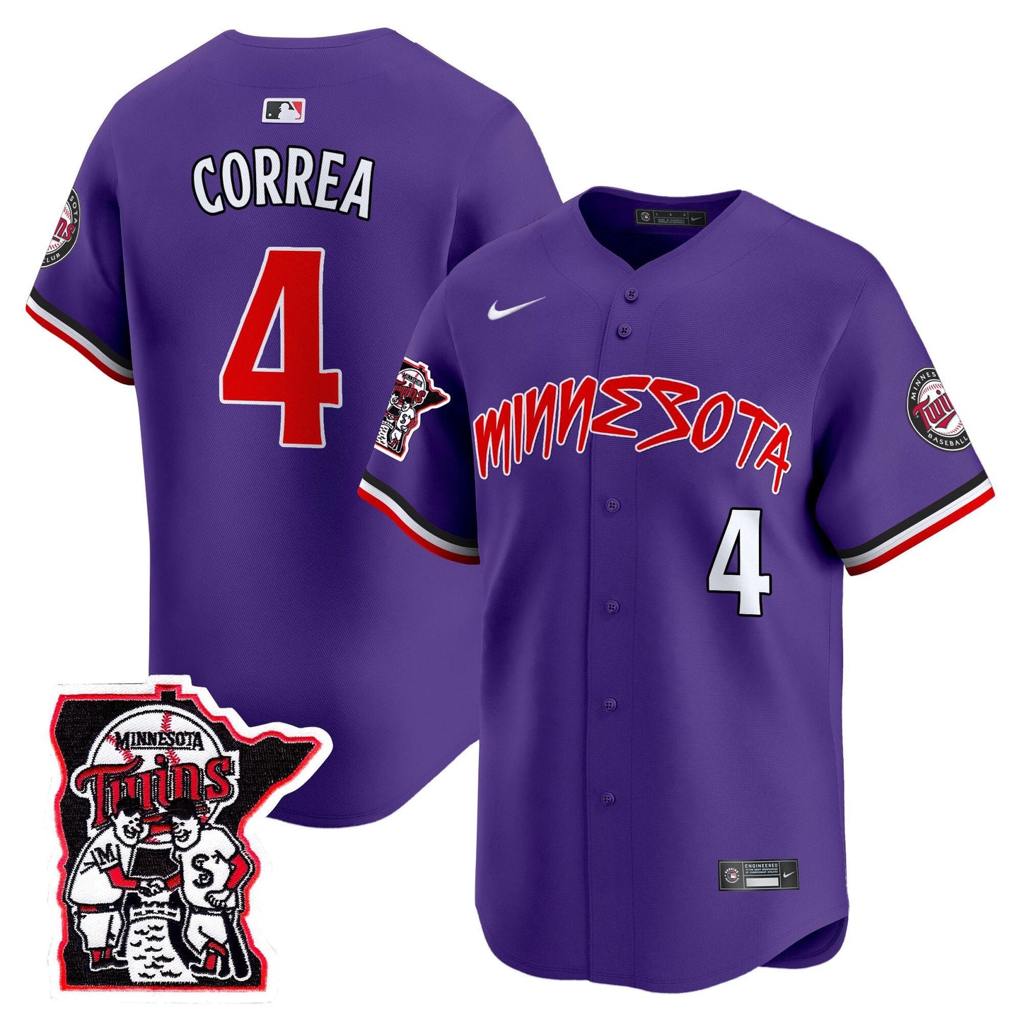 Minnesota Twins Shaking Hands Patch Vapor Premier Limited Jersey - All Stitched