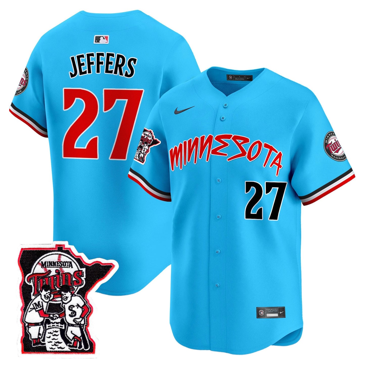 Minnesota Twins Shaking Hands Patch Vapor Premier Limited Jersey - All Stitched