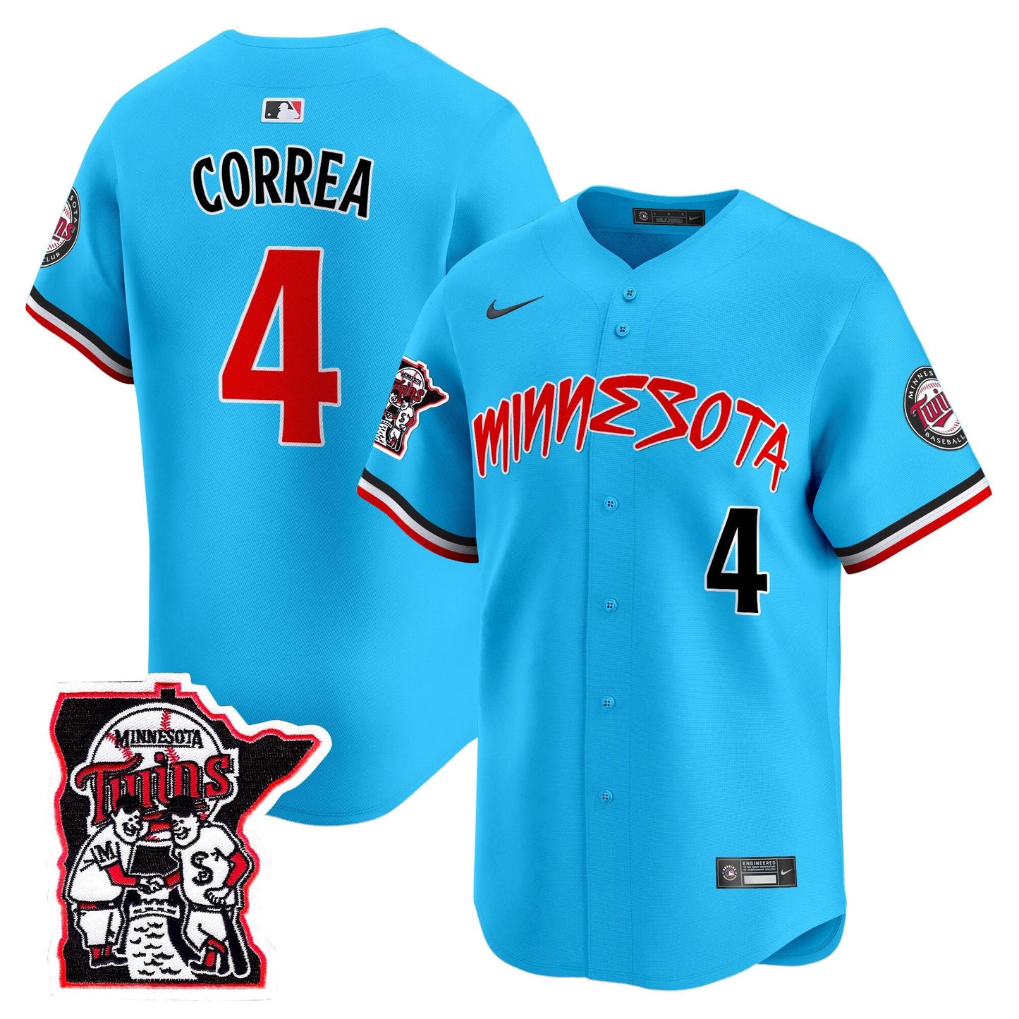 Minnesota Twins Shaking Hands Patch Vapor Premier Limited Jersey - All Stitched