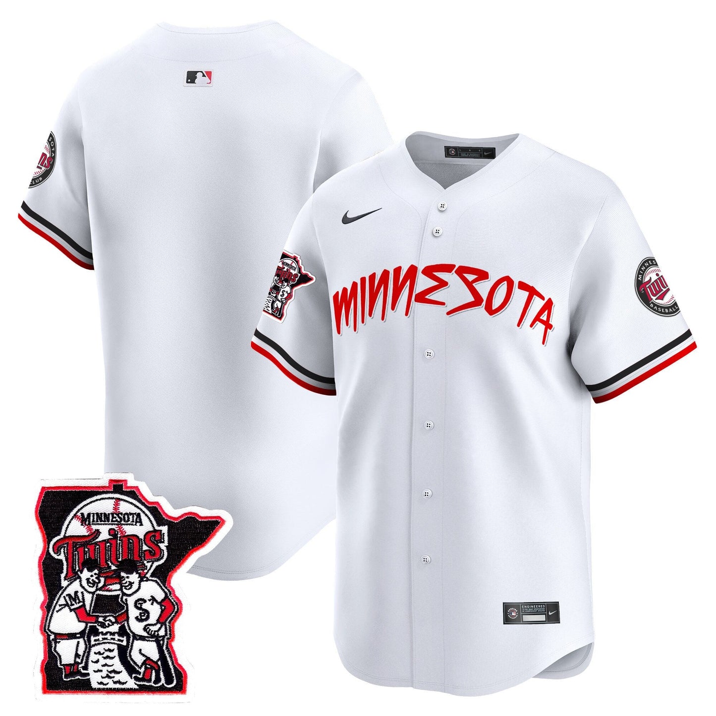 Minnesota Twins Shaking Hands Patch Vapor Premier Limited Jersey - All Stitched