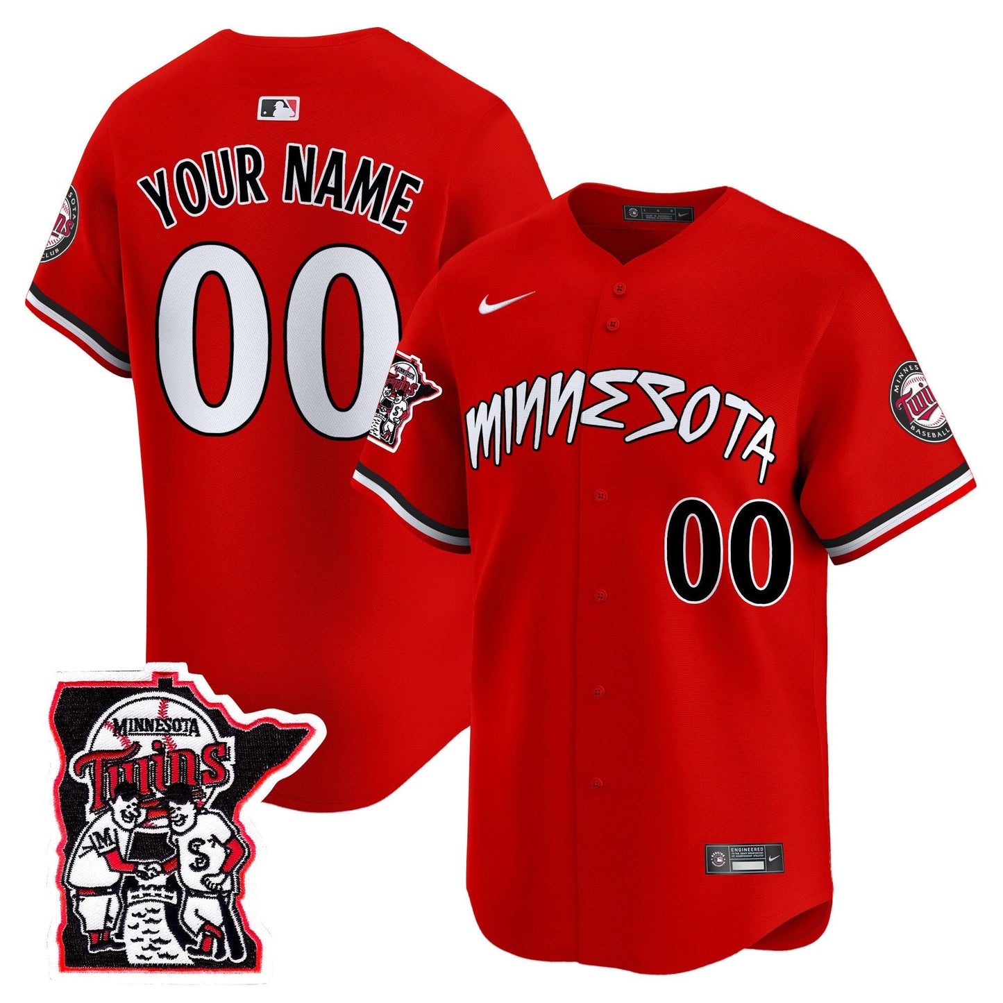Minnesota Twins Shaking Hands Patch Vapor Premier Limited Custom Jersey - All Stitched