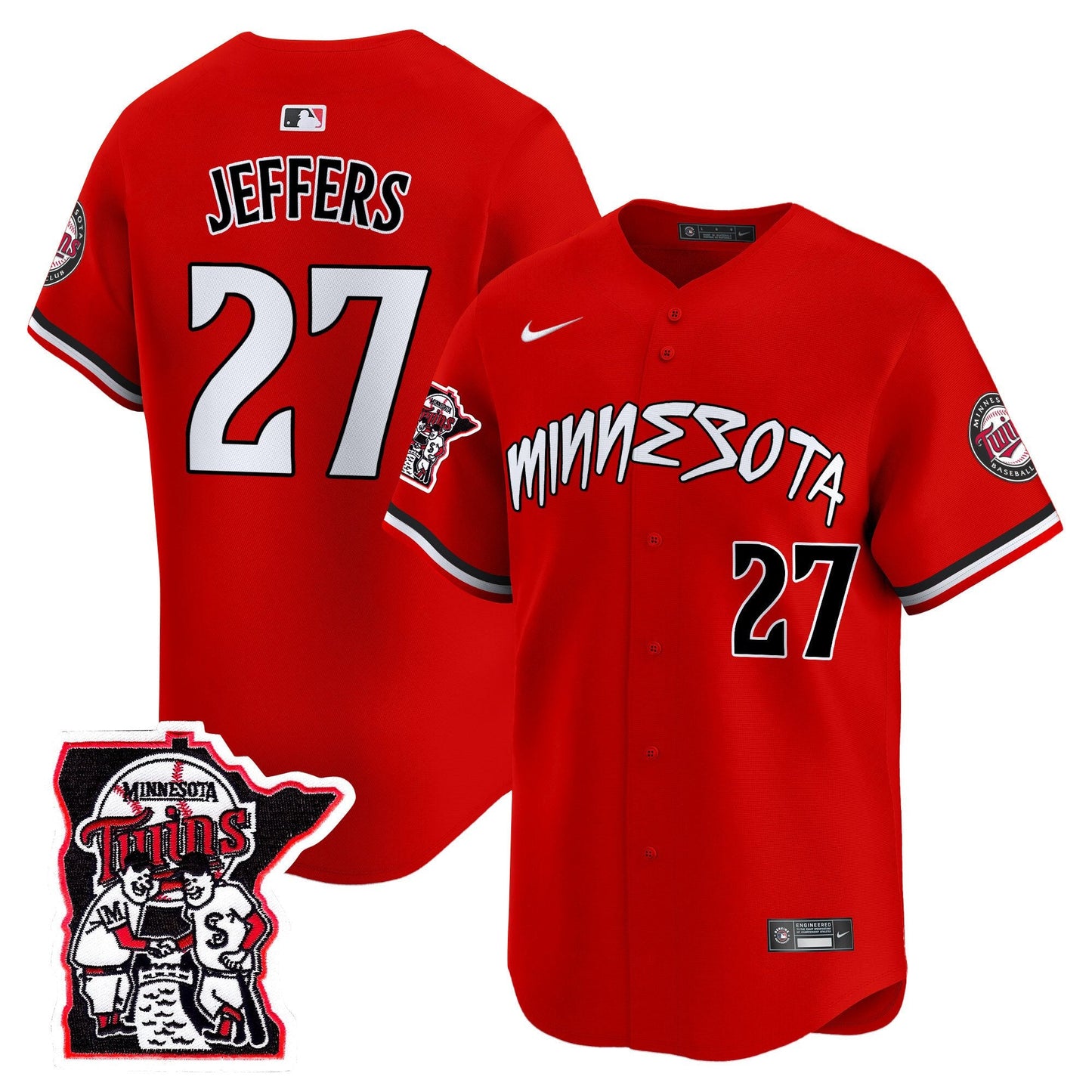 Minnesota Twins Shaking Hands Patch Vapor Premier Limited Jersey - All Stitched