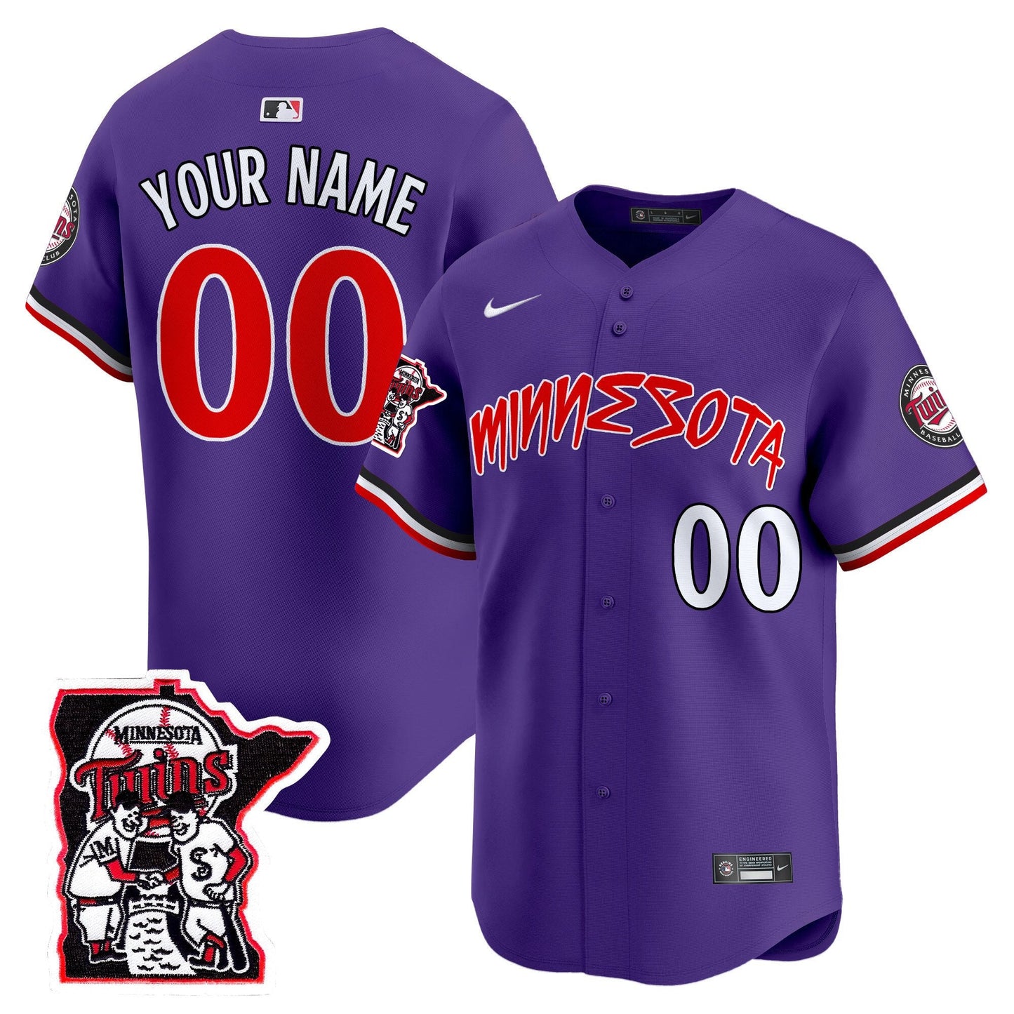 Minnesota Twins Shaking Hands Patch Vapor Premier Limited Custom Jersey - All Stitched