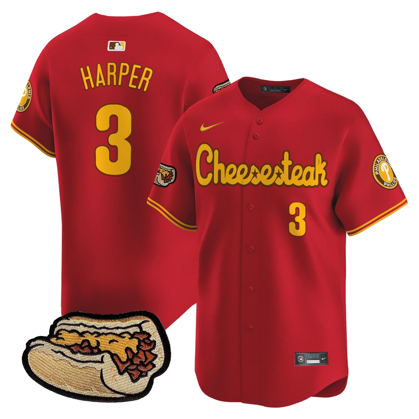 Phillies Cheesesteak Vapor Premier Limited Jersey - All Stitched