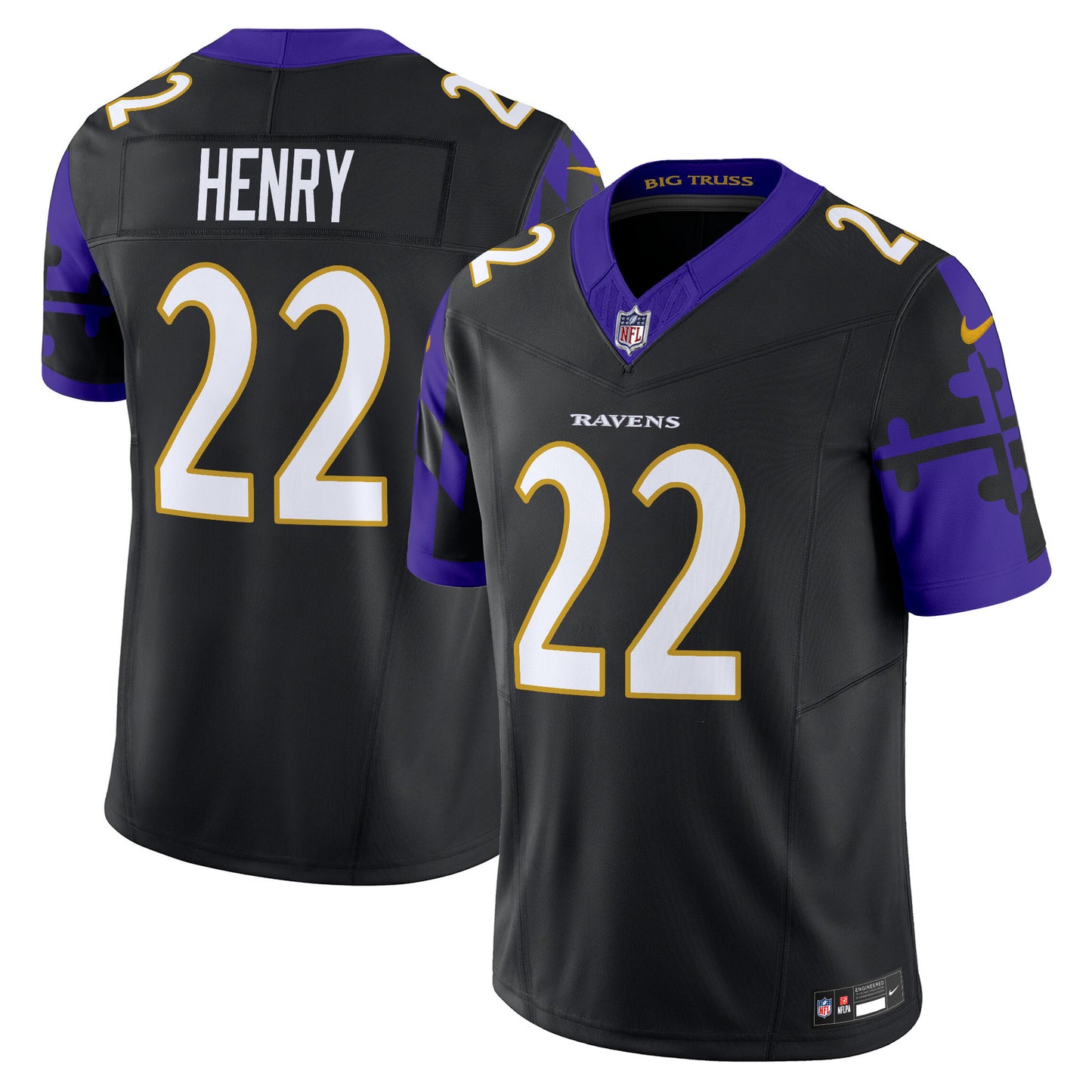 Ravens Maryland Flag Vapor Limited Jersey - All Stitched