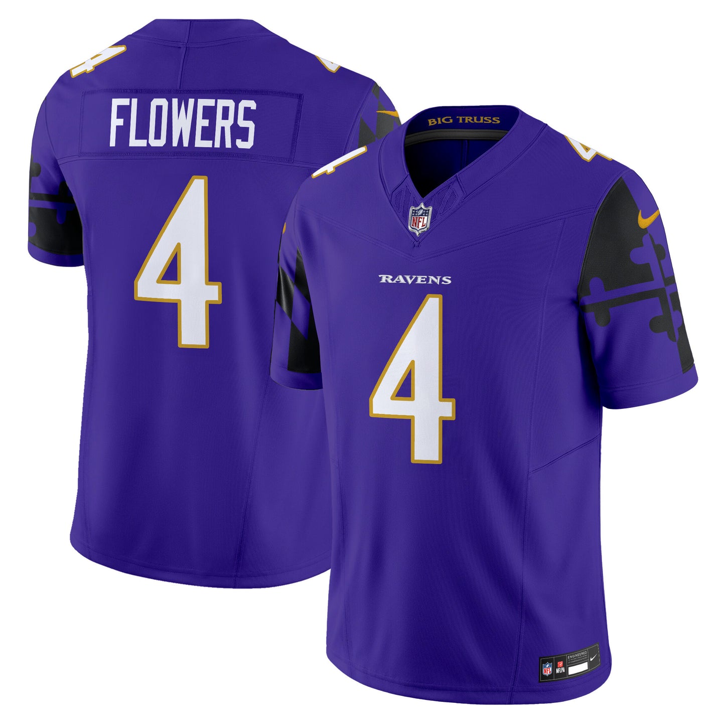 Ravens Maryland Flag Vapor Limited Jersey - All Stitched
