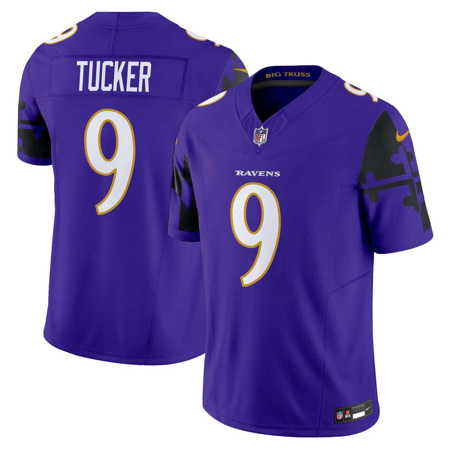 Ravens Maryland Flag Vapor Limited Jersey - All Stitched