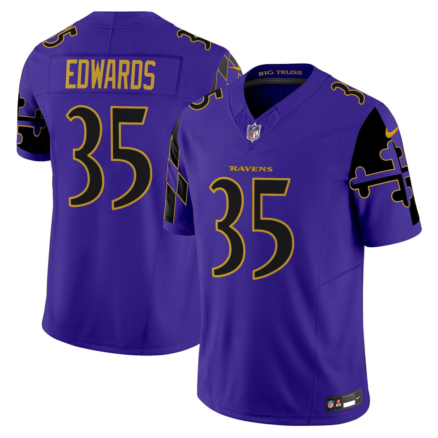 Ravens Maryland Flag Vapor Limited Jersey - All Stitched