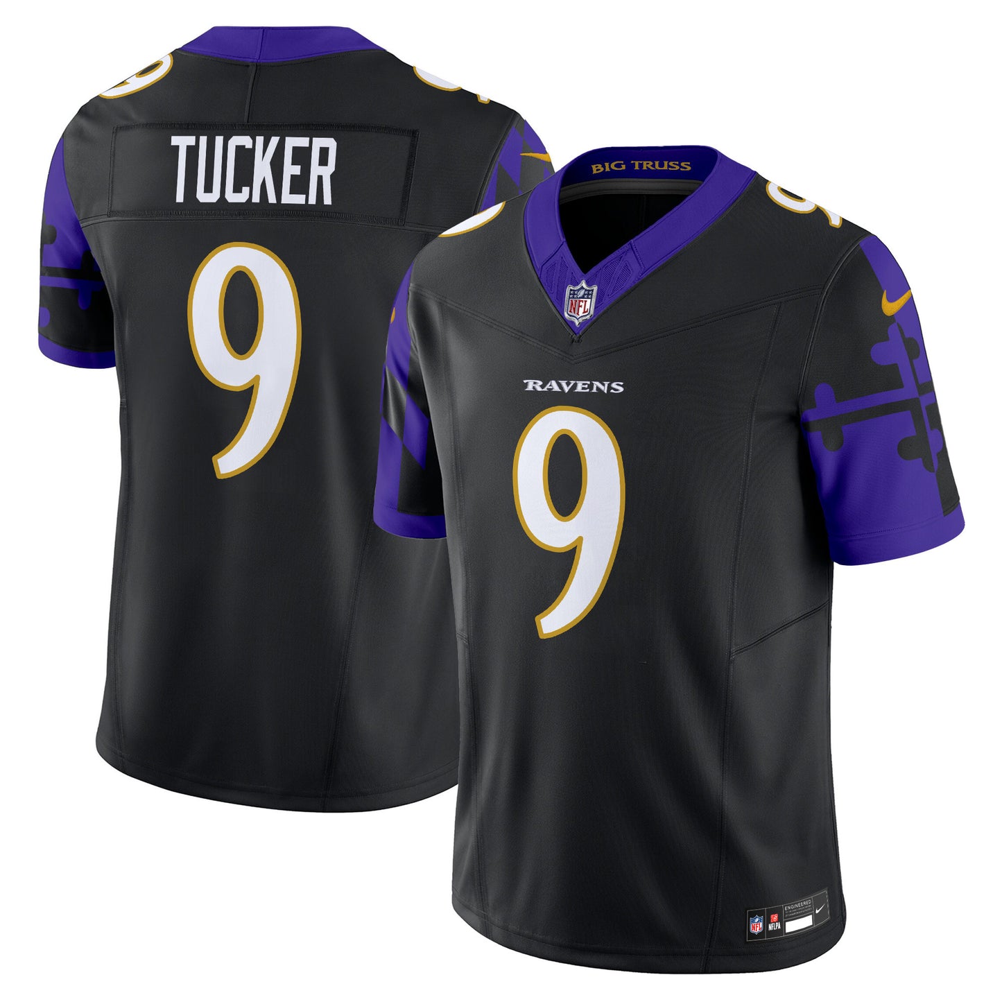 Ravens Maryland Flag Vapor Limited Jersey - All Stitched