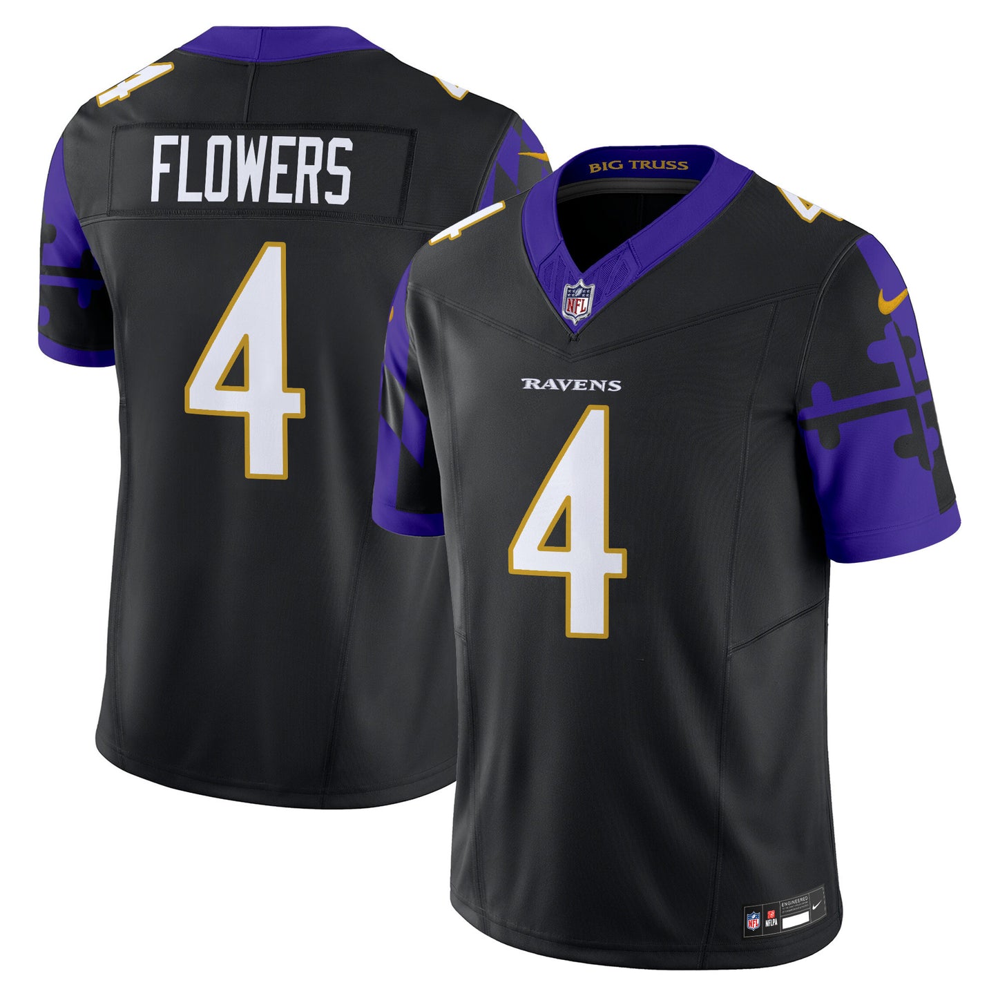 Ravens Maryland Flag Vapor Limited Jersey - All Stitched