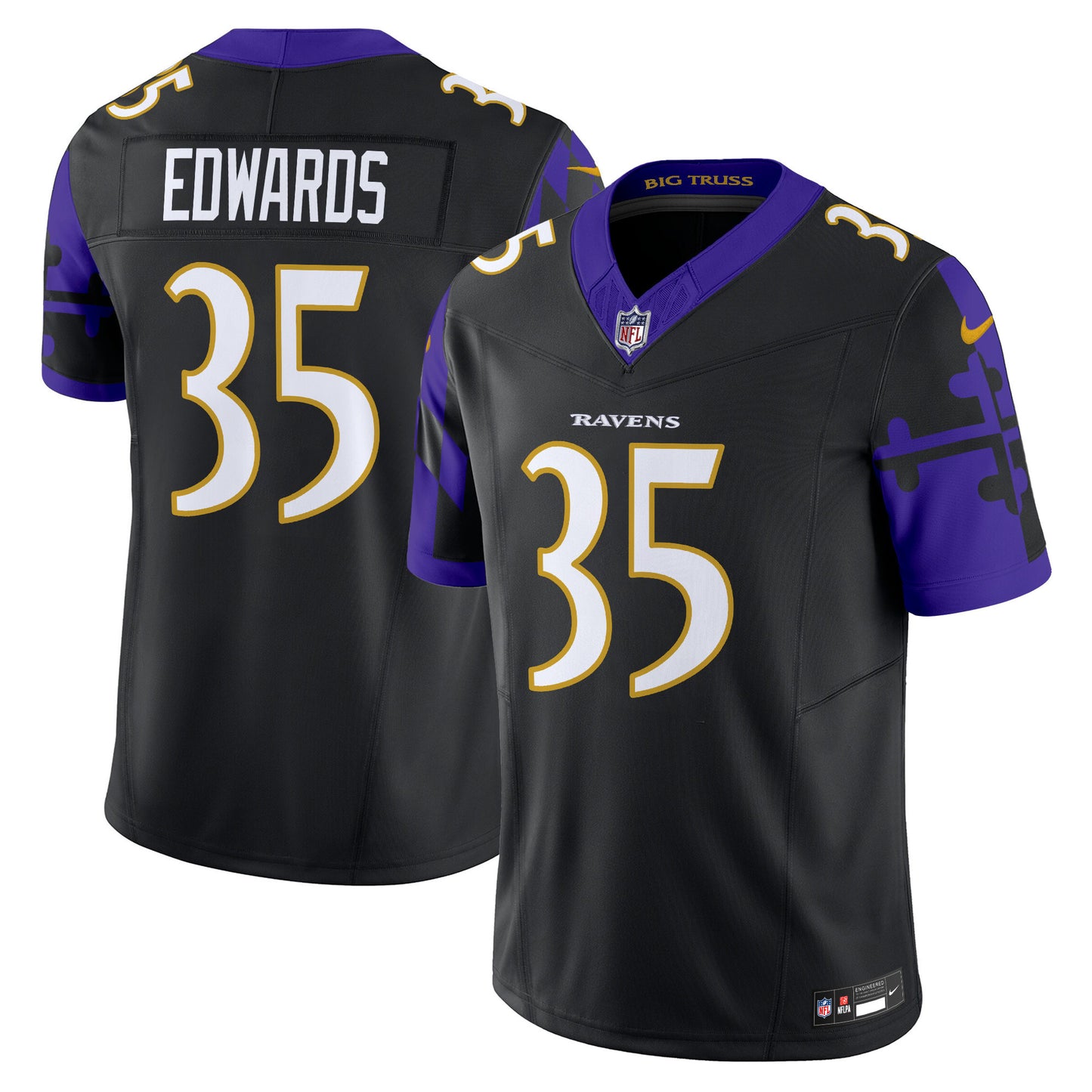 Ravens Maryland Flag Vapor Limited Jersey - All Stitched