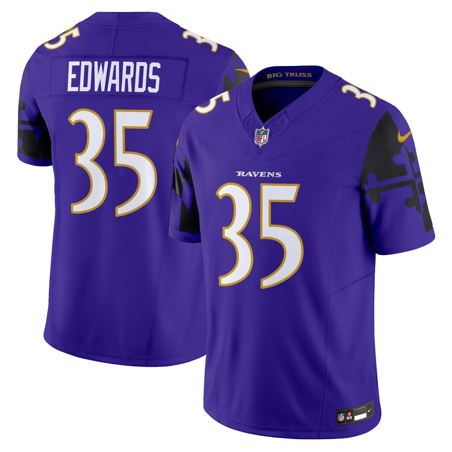 Ravens Maryland Flag Vapor Limited Jersey - All Stitched