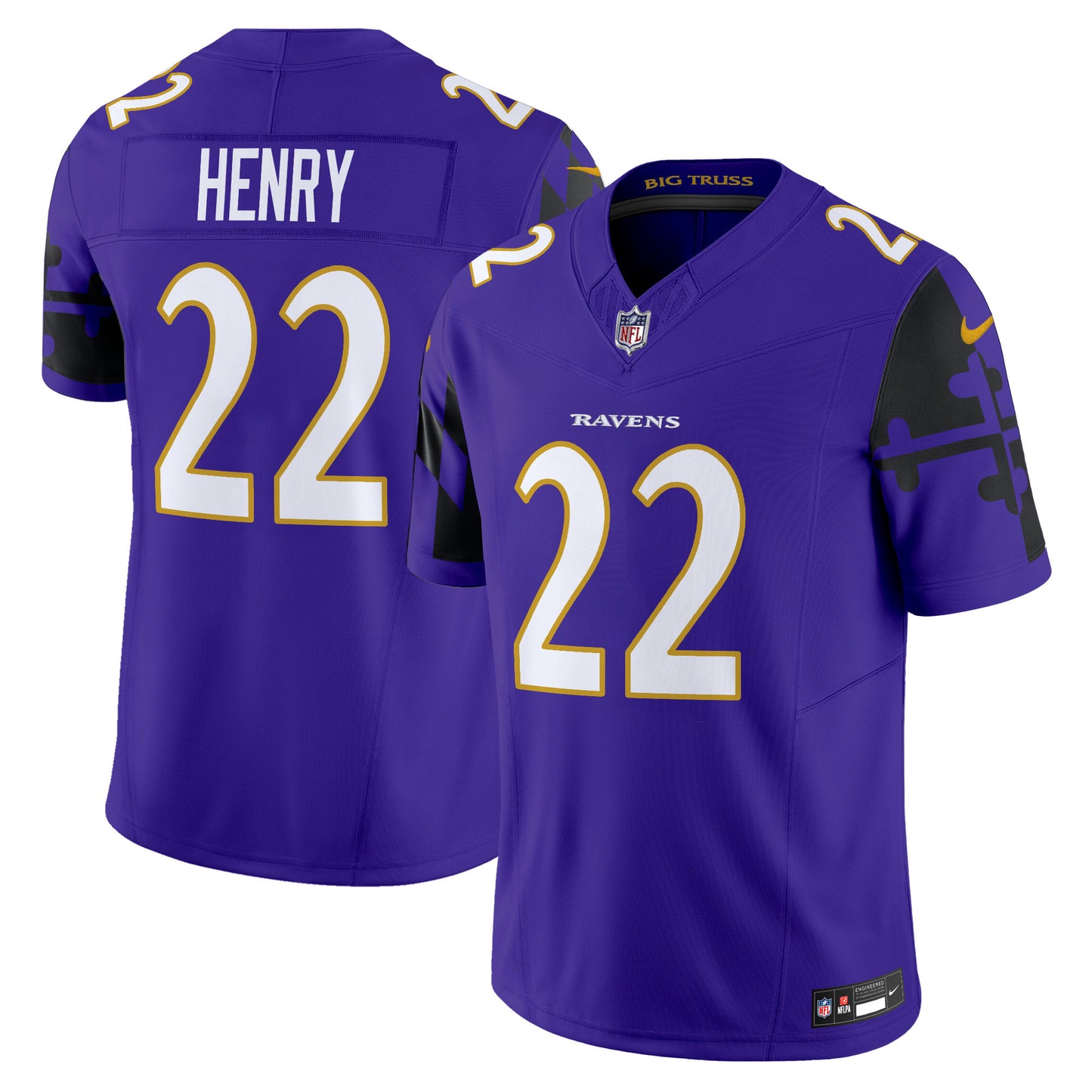 Ravens Maryland Flag Vapor Limited Jersey - All Stitched