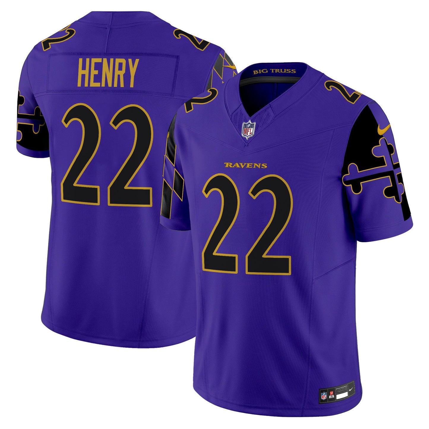 Ravens Maryland Flag Vapor Limited Jersey - All Stitched