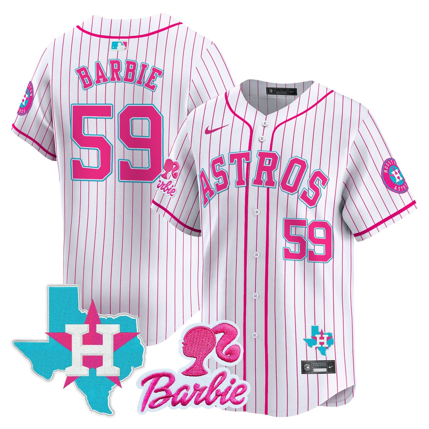 Astros Barbie Patch Vapor Premier Limited Jersey - All Stitched