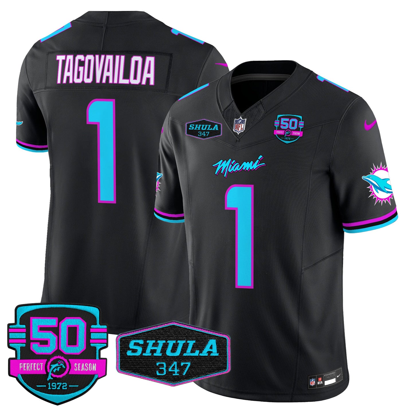 Dolphins Miami Vice Vapor Limited Jersey V4 - All Stitched