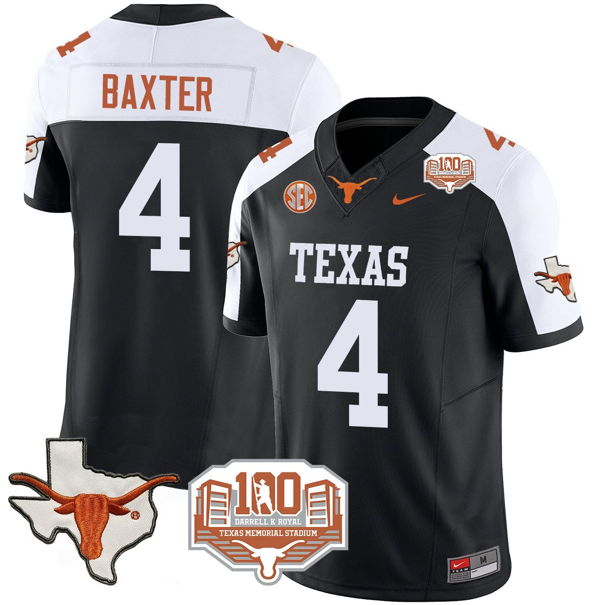 Texas Longhorns 2024 Vapor Jersey - 100 years of Darrell K Royal - All Stitched