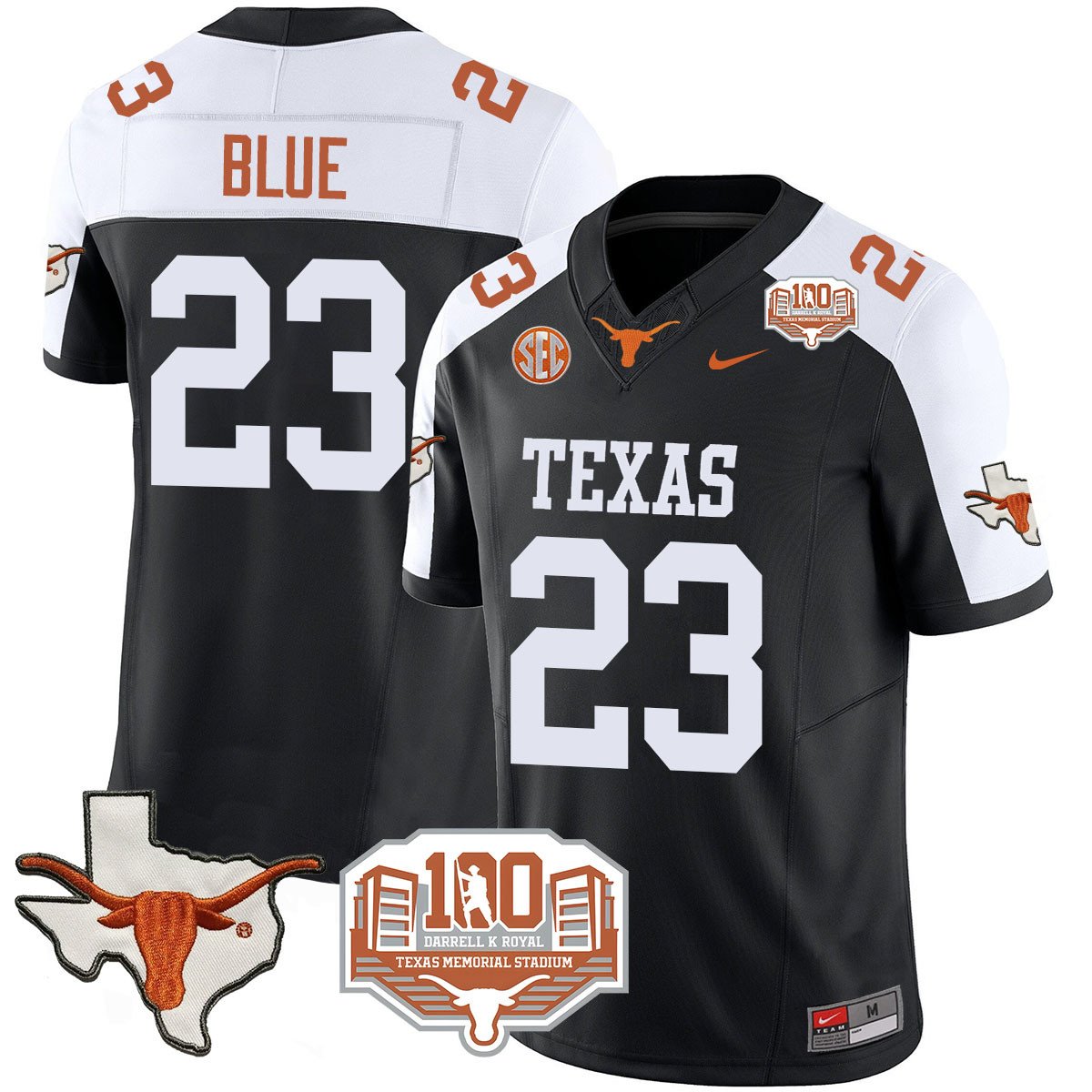 Texas Longhorns 2024 Vapor Jersey - 100 years of Darrell K Royal - All Stitched