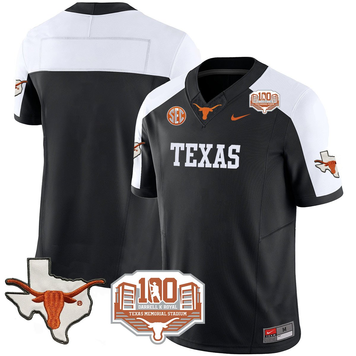 Texas Longhorns 2024 Vapor Jersey - 100 years of Darrell K Royal - All Stitched